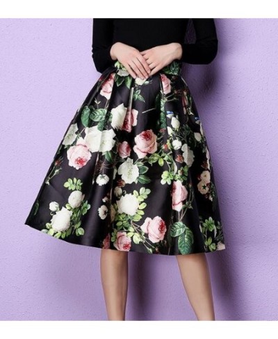 2023 Korean Fashion New Spring Summer Women High Waist Slim Midi Skirt Kawaii Harajuku Flowers Print Big Hem Ball Gown Skirt ...