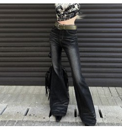 Vintage Washed Sexy Slim Black Flare Jeans Women 2022 Winter New High Street Fashion All-match Casual Wide Leg Pants $73.50 -...