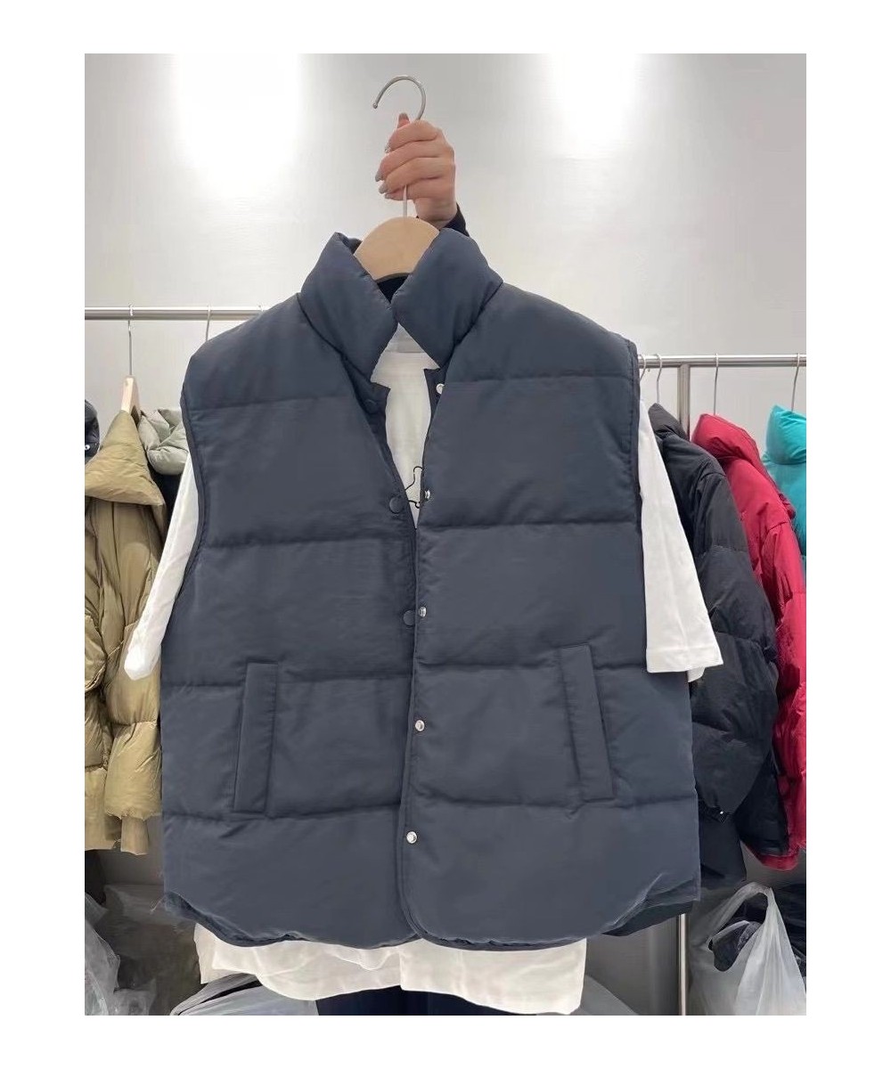 2023 New Winter Women Ultra Light Down Vest Female Casual Loose Waistcoat White Duck Down Gilet Single-Breasted Coat $42.64 -...