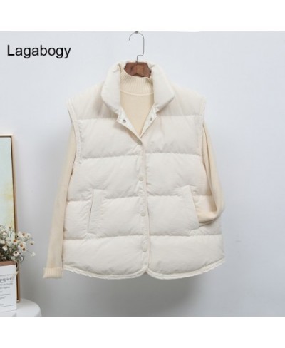 2023 New Winter Women Ultra Light Down Vest Female Casual Loose Waistcoat White Duck Down Gilet Single-Breasted Coat $42.64 -...