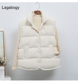 2023 New Winter Women Ultra Light Down Vest Female Casual Loose Waistcoat White Duck Down Gilet Single-Breasted Coat $42.64 -...