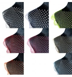 Sexy Mesh Crop Tops for Women 2022 Summer Rhinestones Fashion Party See Through Fishnet Tank Hollow Out Backless Top New $22....