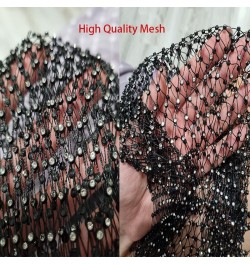 Sexy Mesh Crop Tops for Women 2022 Summer Rhinestones Fashion Party See Through Fishnet Tank Hollow Out Backless Top New $22....