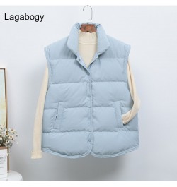 2023 New Winter Women Ultra Light Down Vest Female Casual Loose Waistcoat White Duck Down Gilet Single-Breasted Coat $42.64 -...