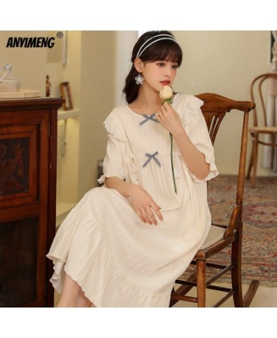 Petit Chic Vintage Women Elegant Nightgowns Court Style Kawaii Summer Sleepwear Women Cotton Night Dress Elegant Pajama for $...