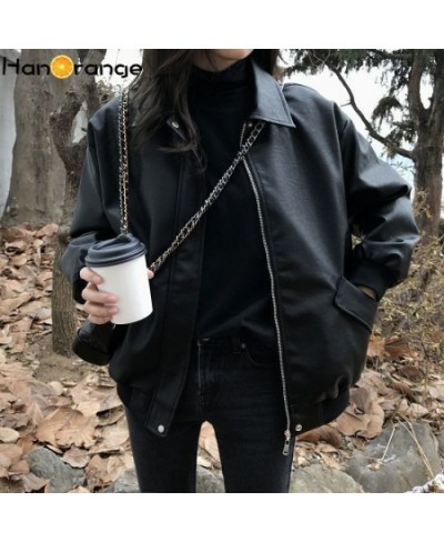 Women Faux Leather Jacket Biker Turndown Collar PU Motorcycle Jackets Loose Streetwear Outerwear Spring Coat $77.82 - Jackets...