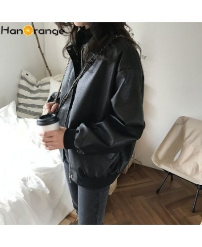 Women Faux Leather Jacket Biker Turndown Collar PU Motorcycle Jackets Loose Streetwear Outerwear Spring Coat $77.82 - Jackets...