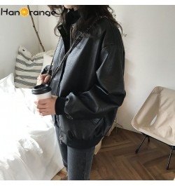 Women Faux Leather Jacket Biker Turndown Collar PU Motorcycle Jackets Loose Streetwear Outerwear Spring Coat $77.82 - Jackets...