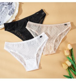 Women Sexy Lingerie Lace Panties Underwear Mesh See-through Seamless Female Briefs Comfortable Perspective Ladies Lingerie $1...