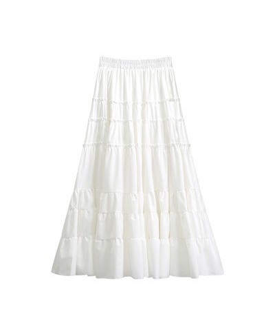 Fashion Women Long A-line Skirt Female Autumn Winter Ruffles Mid-Calf High Waist Pleated Skirts Womens Sun School Skirt $40.4...
