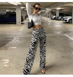 Oversized Zebra Print Pants For Women High Waist Wide Leg Long Trousers Fashion Loose Casual Plaid Pant Female Streetwear $31...