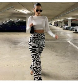 Oversized Zebra Print Pants For Women High Waist Wide Leg Long Trousers Fashion Loose Casual Plaid Pant Female Streetwear $31...