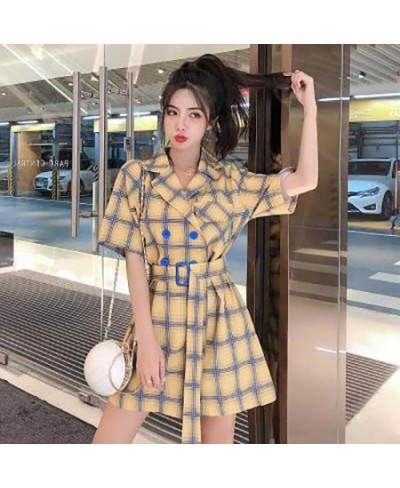 Plaid Casual Pants Women New Summer 2023 Wide-legged Tall Waist Tooling Collect Waist Jumpsuit Thin Style Fashion $54.39 - Ro...