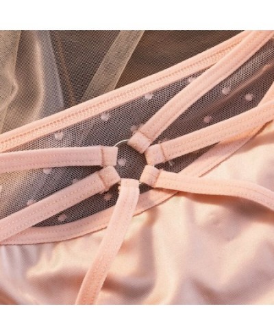 Sexy Mesh Thin Transparent Cross Strap Lace Dot Breathable Women's Panties Elasticity Retro Elegant Female Underwear Breifs $...