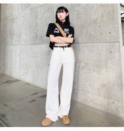 New Fashion High Quality Simple Wide Leg Jeans Women Old Street Cool Cover High Waist Slim Loose Slim Straight Leg Pants $52....