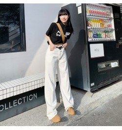 New Fashion High Quality Simple Wide Leg Jeans Women Old Street Cool Cover High Waist Slim Loose Slim Straight Leg Pants $52....