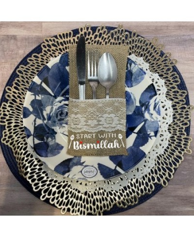 5pcs Start with Bismillah cutlery holder Eid Mubarak Muslim Ramadan Kareem Iftar dinner Table Housewarming decoration $16.97 ...