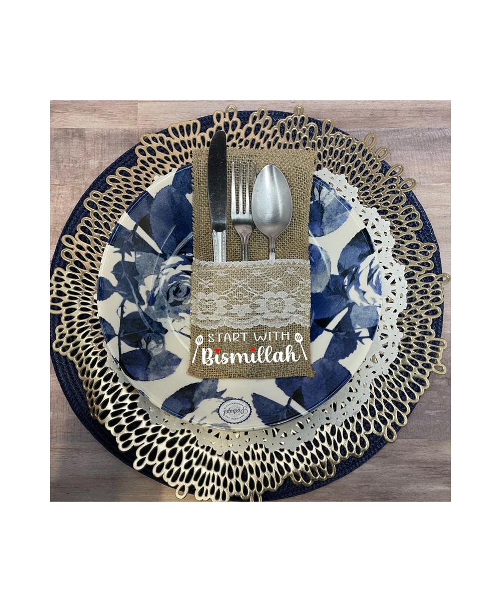 5pcs Start with Bismillah cutlery holder Eid Mubarak Muslim Ramadan Kareem Iftar dinner Table Housewarming decoration $16.97 ...