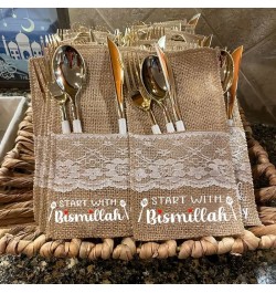 5pcs Start with Bismillah cutlery holder Eid Mubarak Muslim Ramadan Kareem Iftar dinner Table Housewarming decoration $16.97 ...