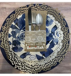 5pcs Start with Bismillah cutlery holder Eid Mubarak Muslim Ramadan Kareem Iftar dinner Table Housewarming decoration $16.97 ...