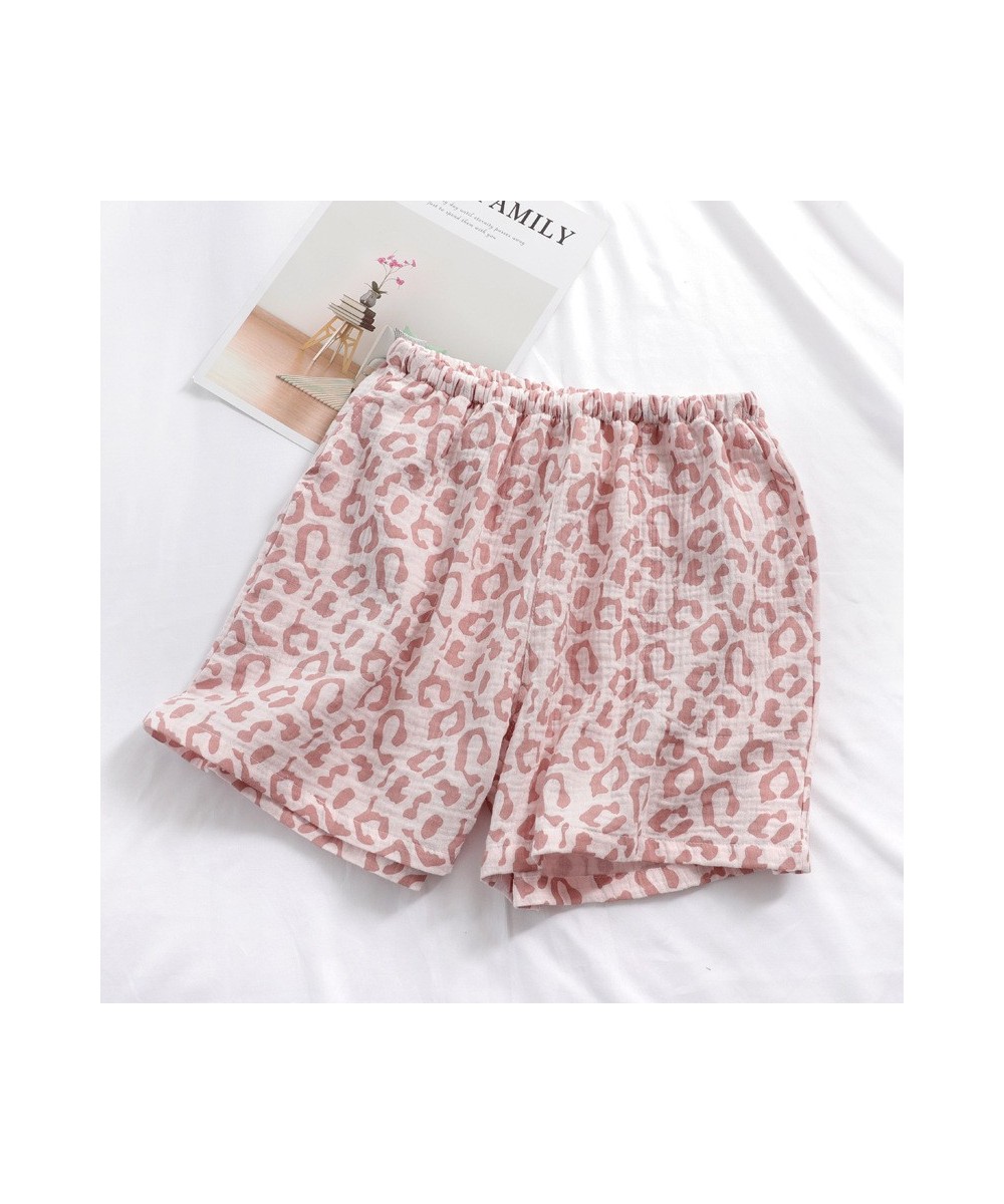 Cotton Crepe Couple's Shorts For Women Summer New Leopard Print Thin Soft Plus Size Men's Home Pants Cute Shorts Pajama Short...