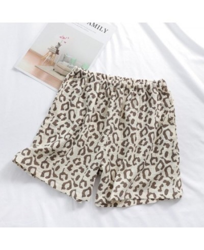 Cotton Crepe Couple's Shorts For Women Summer New Leopard Print Thin Soft Plus Size Men's Home Pants Cute Shorts Pajama Short...