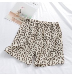 Cotton Crepe Couple's Shorts For Women Summer New Leopard Print Thin Soft Plus Size Men's Home Pants Cute Shorts Pajama Short...