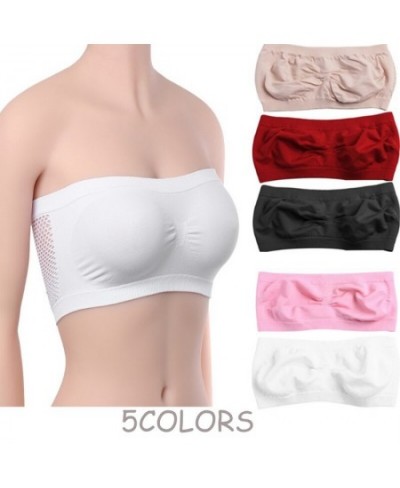 3PCS Women Elastic Sexy Tube Tops Seamless Cropped Top Bra Bandeau Underwear Strapless Stretch Layer Bustier No Pads Chest Wr...