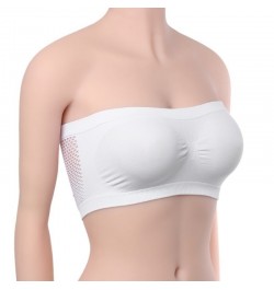 3PCS Women Elastic Sexy Tube Tops Seamless Cropped Top Bra Bandeau Underwear Strapless Stretch Layer Bustier No Pads Chest Wr...