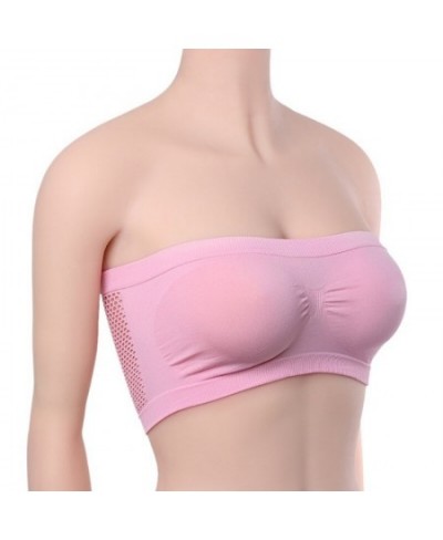 3PCS Women Elastic Sexy Tube Tops Seamless Cropped Top Bra Bandeau Underwear Strapless Stretch Layer Bustier No Pads Chest Wr...