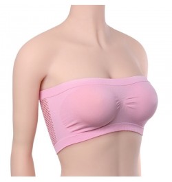 3PCS Women Elastic Sexy Tube Tops Seamless Cropped Top Bra Bandeau Underwear Strapless Stretch Layer Bustier No Pads Chest Wr...