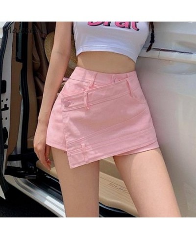 Shorts Women Summer Skinny Solid Denim Irregular Fashionable Holiday Korean Version Ladies Trousers Leisure Stylish High Wais...