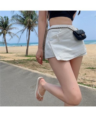 Shorts Women Summer Skinny Solid Denim Irregular Fashionable Holiday Korean Version Ladies Trousers Leisure Stylish High Wais...