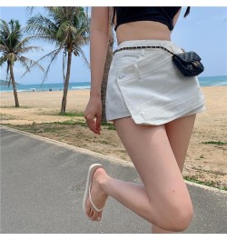 Shorts Women Summer Skinny Solid Denim Irregular Fashionable Holiday Korean Version Ladies Trousers Leisure Stylish High Wais...