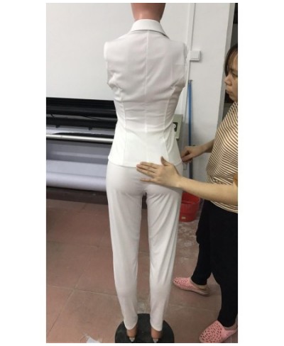 2022 Women Summer Sleeveless Notch Neck Blazers Long Pants Suit Two Piece Set Vintage Office Lady Tracksuit Outfit Overall $4...