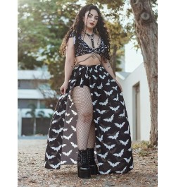 Gothic Black Bat Print Skirt Women Street Style Sexy Lace Up Skirt Fashion Party Dress $29.75 - Bottoms