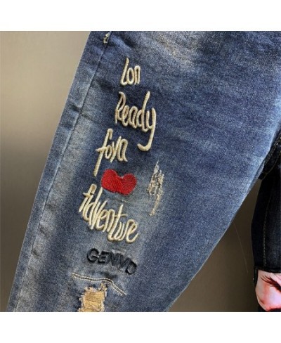 Streetwear Women Vintage High Waisted Jeans Cartoon Girls Embroidery Sequins Denim Haren Pants Trouser Ripped Jeans $67.13 - ...