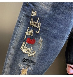 Streetwear Women Vintage High Waisted Jeans Cartoon Girls Embroidery Sequins Denim Haren Pants Trouser Ripped Jeans $67.13 - ...