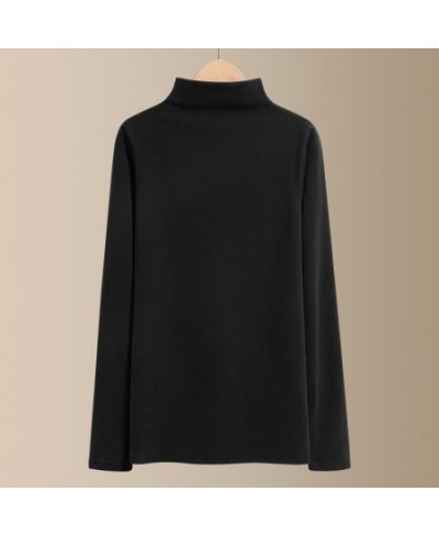 Autumn winter t-shirt womens long-sleeved slim high neck 4XL Big size tops female Pullover Basic Inside warm clothes 638 $31....