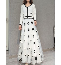 Long Midi Elegant Skirt Women Embroidery Flower Mesh Skirts 2022 New Korean Style Jupes Japanese Sweet Saia Feminina $76.42 -...