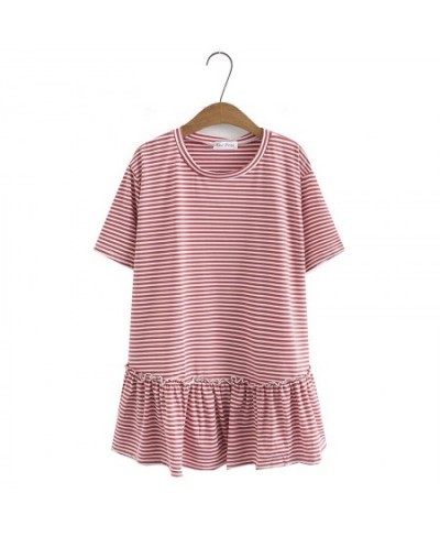 Plus Size Basic T-Shirt Women 2023 Summer Cotton Stripe Knit O-Neck Tees Sweet Short Sleeve Tops Oversized Curve Clothes $40....