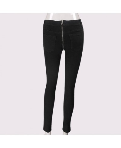 Ladies Jeans Women's back zipper pencil stretch denim skinny jeans High-waisted trousers summer cotton trousers for women $39...