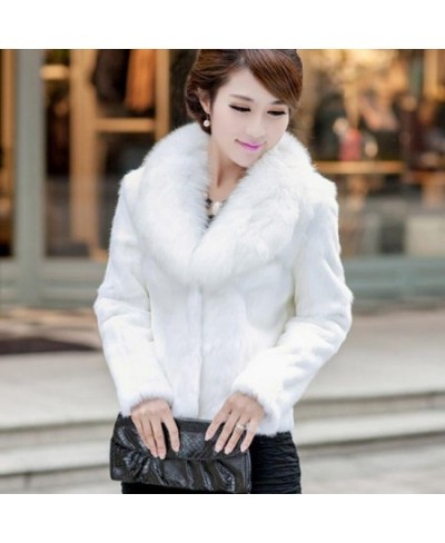 2022 very warm short fur jacket female soft clothes Winter woman coat luxury v-neck faux fox collar coats women plush tops $4...