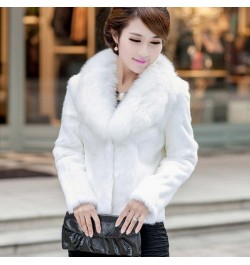 2022 very warm short fur jacket female soft clothes Winter woman coat luxury v-neck faux fox collar coats women plush tops $4...