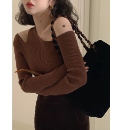 Off Shoulder Long Sleeve Thin Pullover Women Casual Solid Basic All Match T-shirt Korean Fashion Sexy Chic Kintwear Mujer $35...