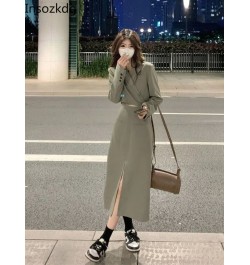 Gray-green Short Blazer Jacket Split Skirt Sets Autumn New Korean Fashion Suit Two Piece Women Outfits Female Clothes $90.20 ...