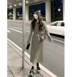 Gray-green Short Blazer Jacket Split Skirt Sets Autumn New Korean Fashion Suit Two Piece Women Outfits Female Clothes $90.20 ...