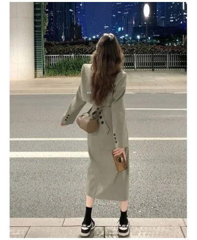 Gray-green Short Blazer Jacket Split Skirt Sets Autumn New Korean Fashion Suit Two Piece Women Outfits Female Clothes $90.20 ...