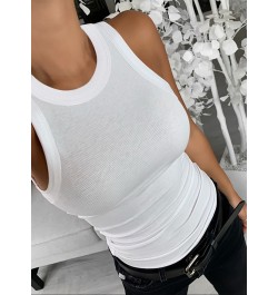 Ladies tank tops Casual Sleeveless New Fashion Women's Clothing Ribbed O Neck Solid Tank Top Solid Soft Cozy Shirt Femal $21....