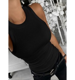 Ladies tank tops Casual Sleeveless New Fashion Women's Clothing Ribbed O Neck Solid Tank Top Solid Soft Cozy Shirt Femal $21....